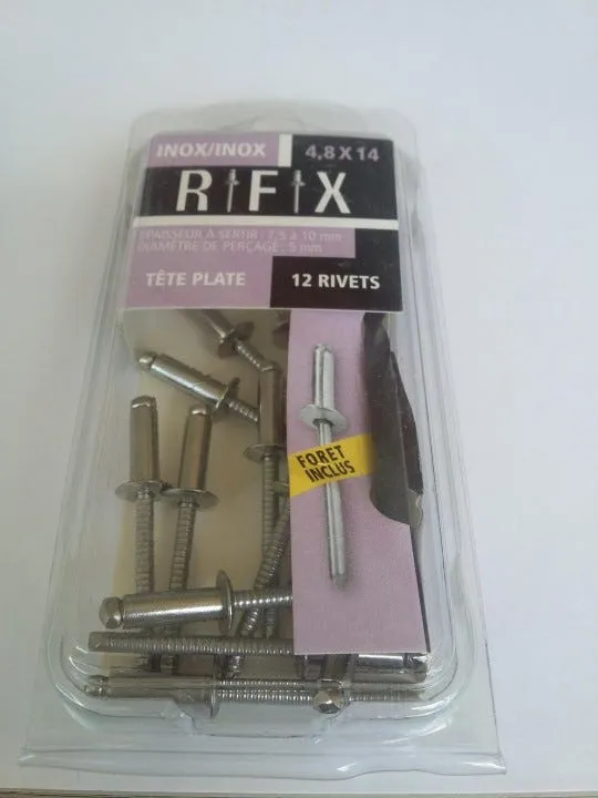 Blister Rivet Inox Ø4.8X14mm TP +Foret