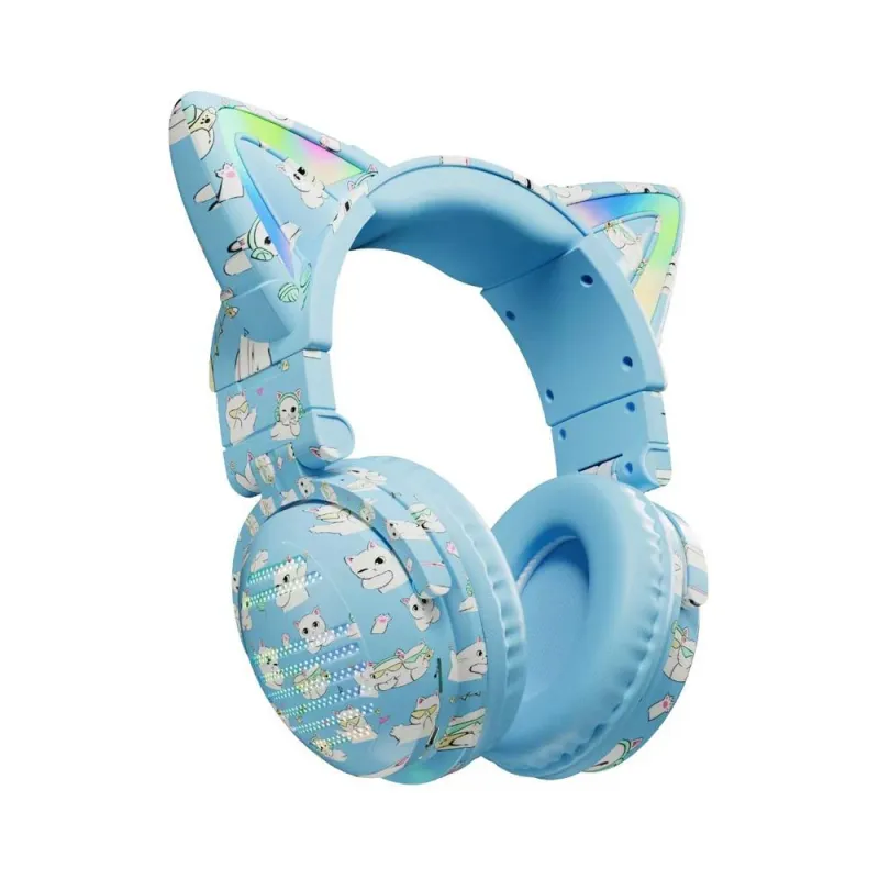 Casque Audio Bluetooth Sans Fil Avec Oreilles De Chat RGB