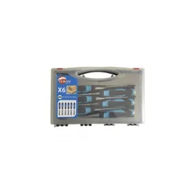 Coffret de 6 ciseaux à bois - Largeur 6, 10, 16, 20, 24, 30 mm