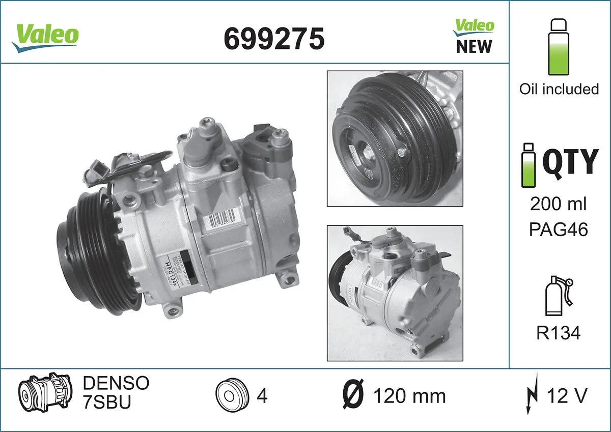 Compresseur, climatisation VALEO 699275 