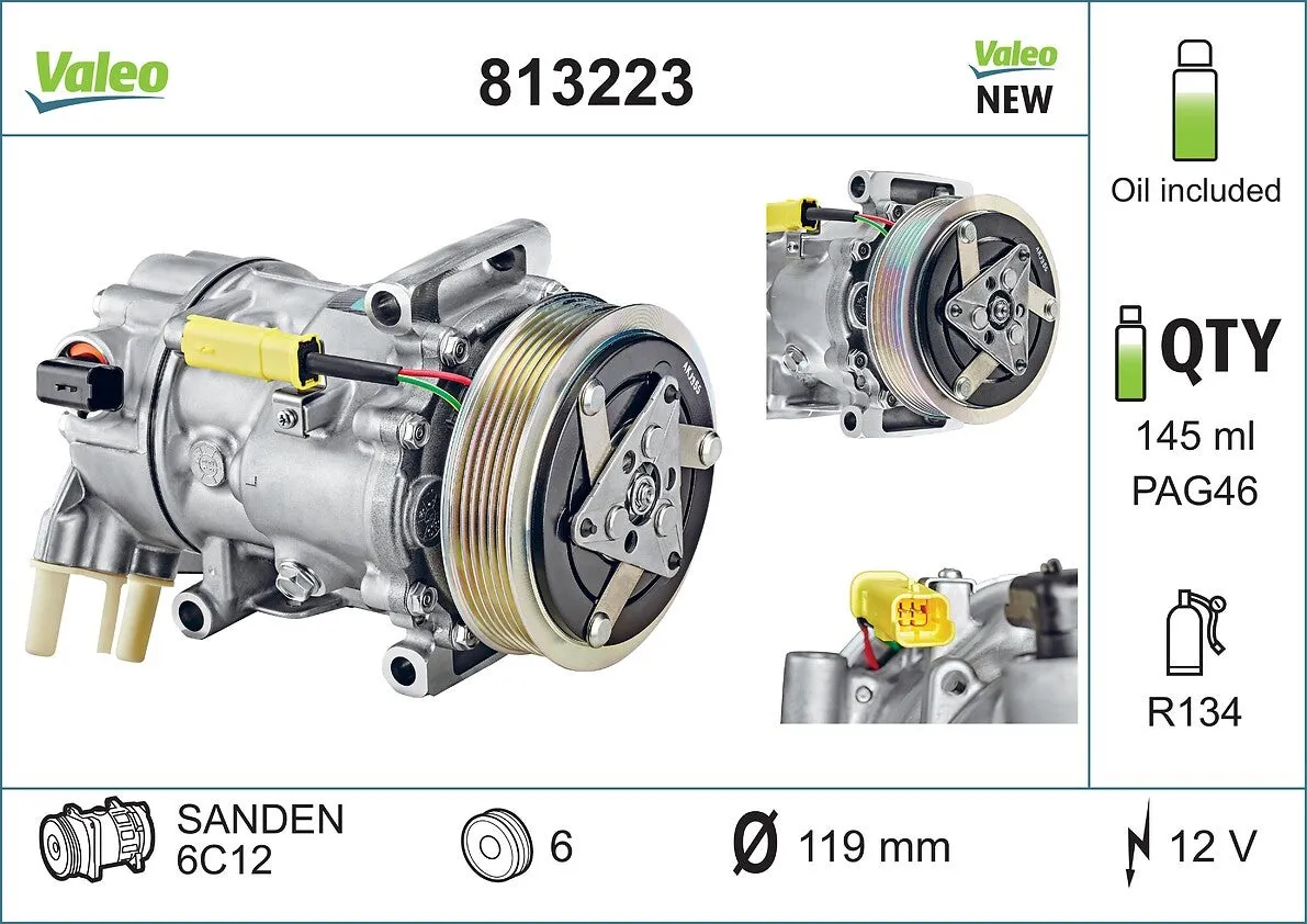 Compresseur, climatisation VALEO 813223 