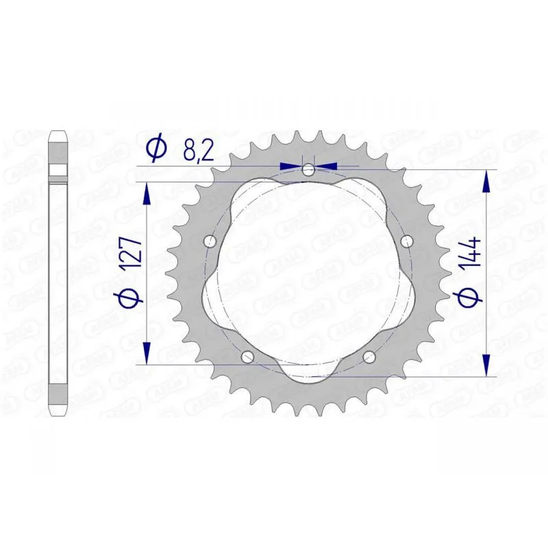 Couronne AFAM 36 dents alu ultra-light pas 520 type 51607