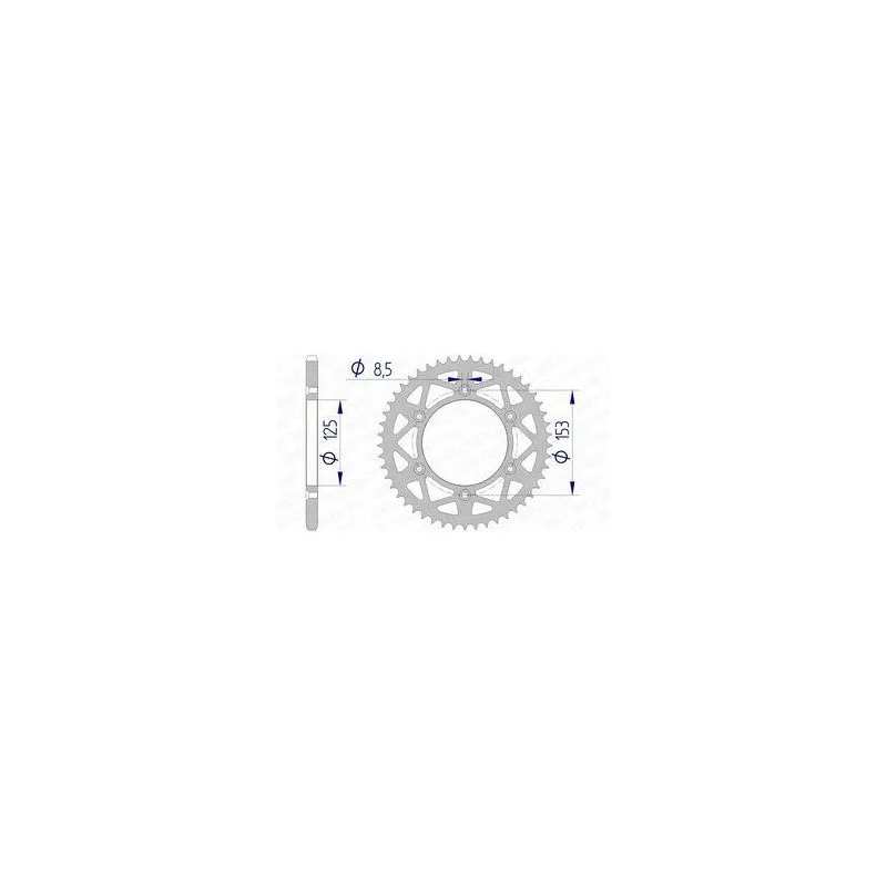 Couronne AFAM 47 dents alu ultra-light pas 520 type 11212N Honda