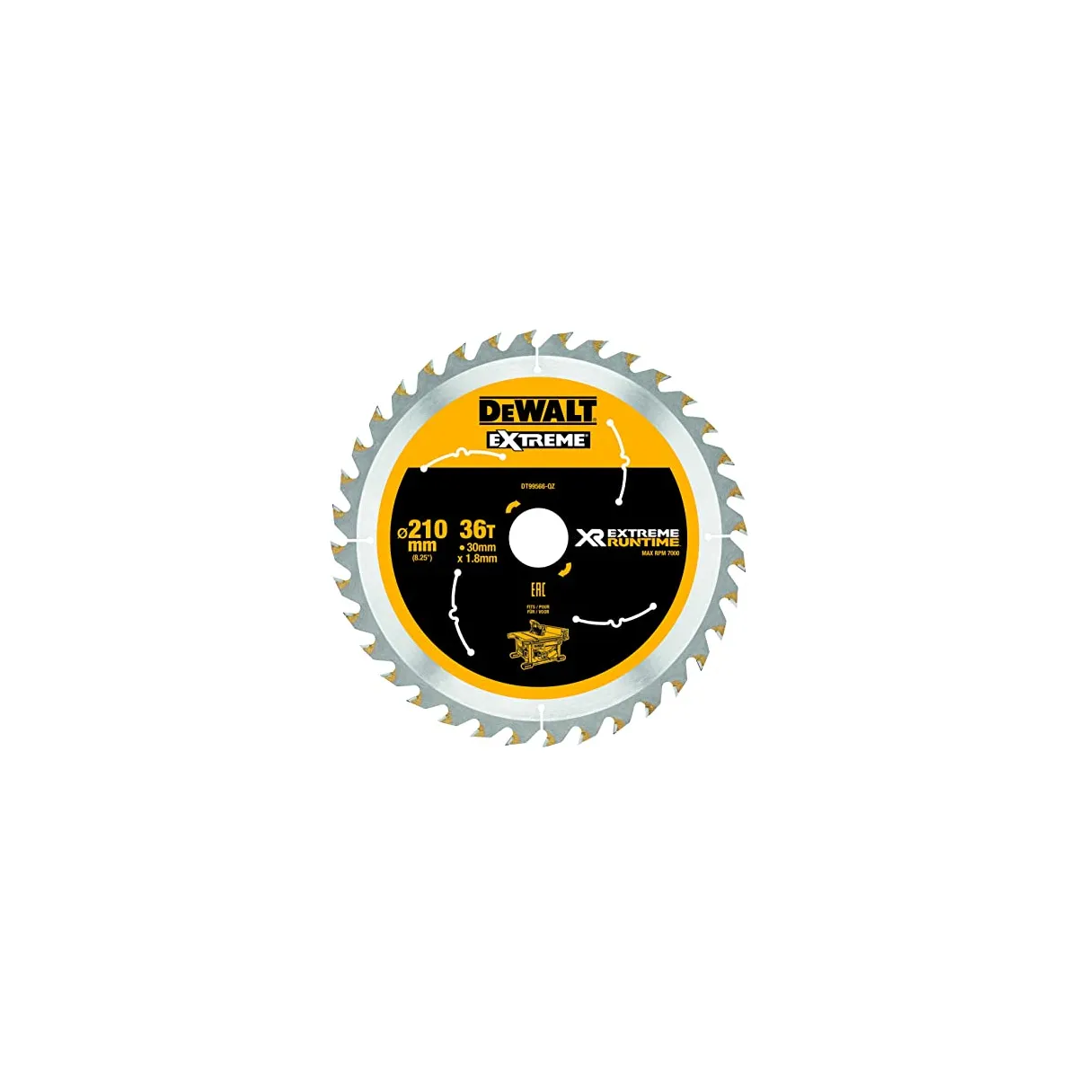 DeWALT Lame de scie circulaire ø210x30 36 Dents "Extrême Runtime" DT99566-QZ