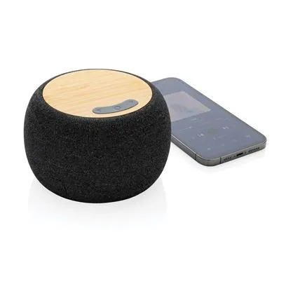 Enceinte carré sans fil publicitaire en bambou certifié - 5W- NYO- Vertlapub