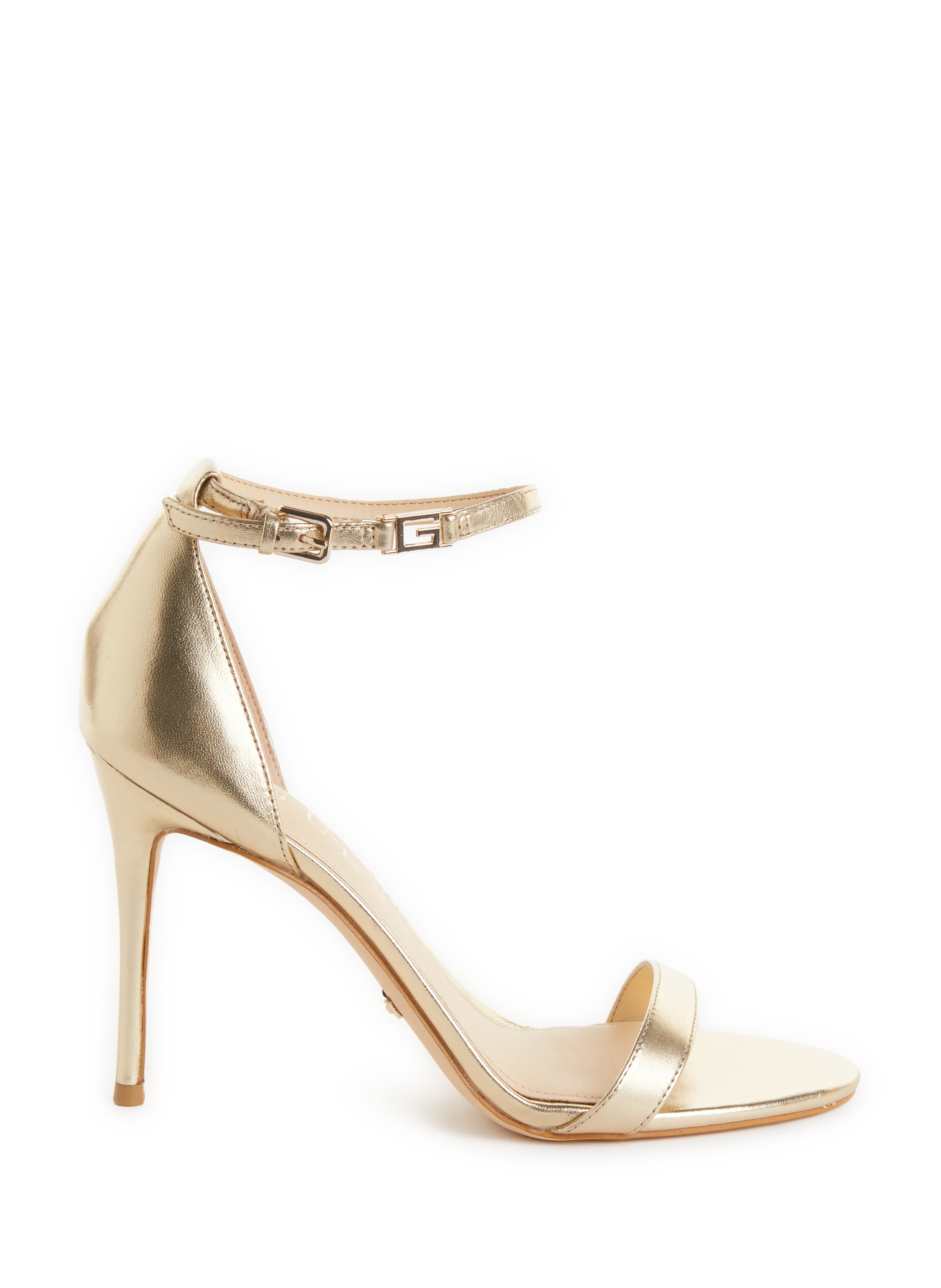 GUESS  Sandales à talon en cuir  - Doré