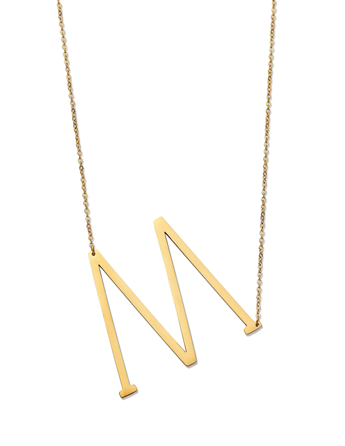 Nordic Muse Waterproof 18k Gold Initial Letter Pendant Necklace, M - Trouva