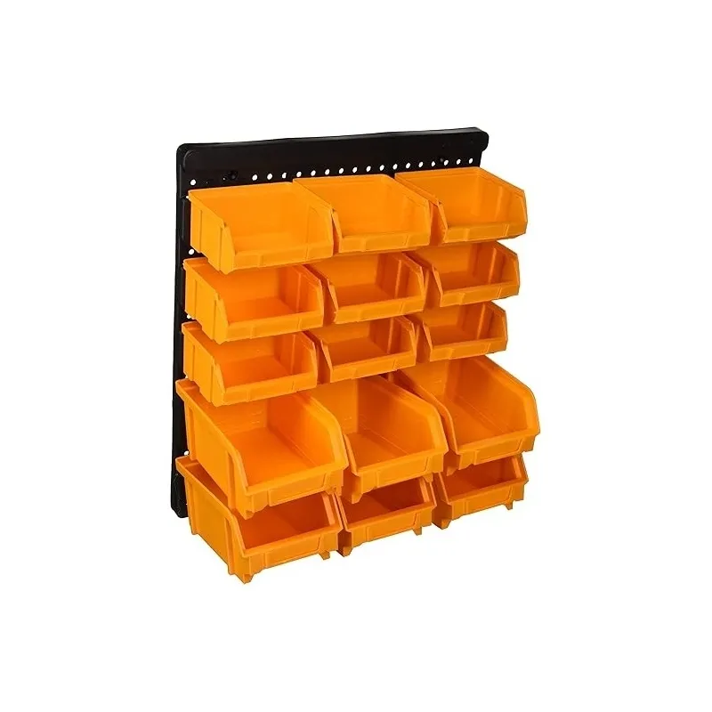 Panneau Porte Outils Mural - 15 Bacs à Becs Amovibles - Rangement et Stockage Outils et Quincaillerie - Art Plast