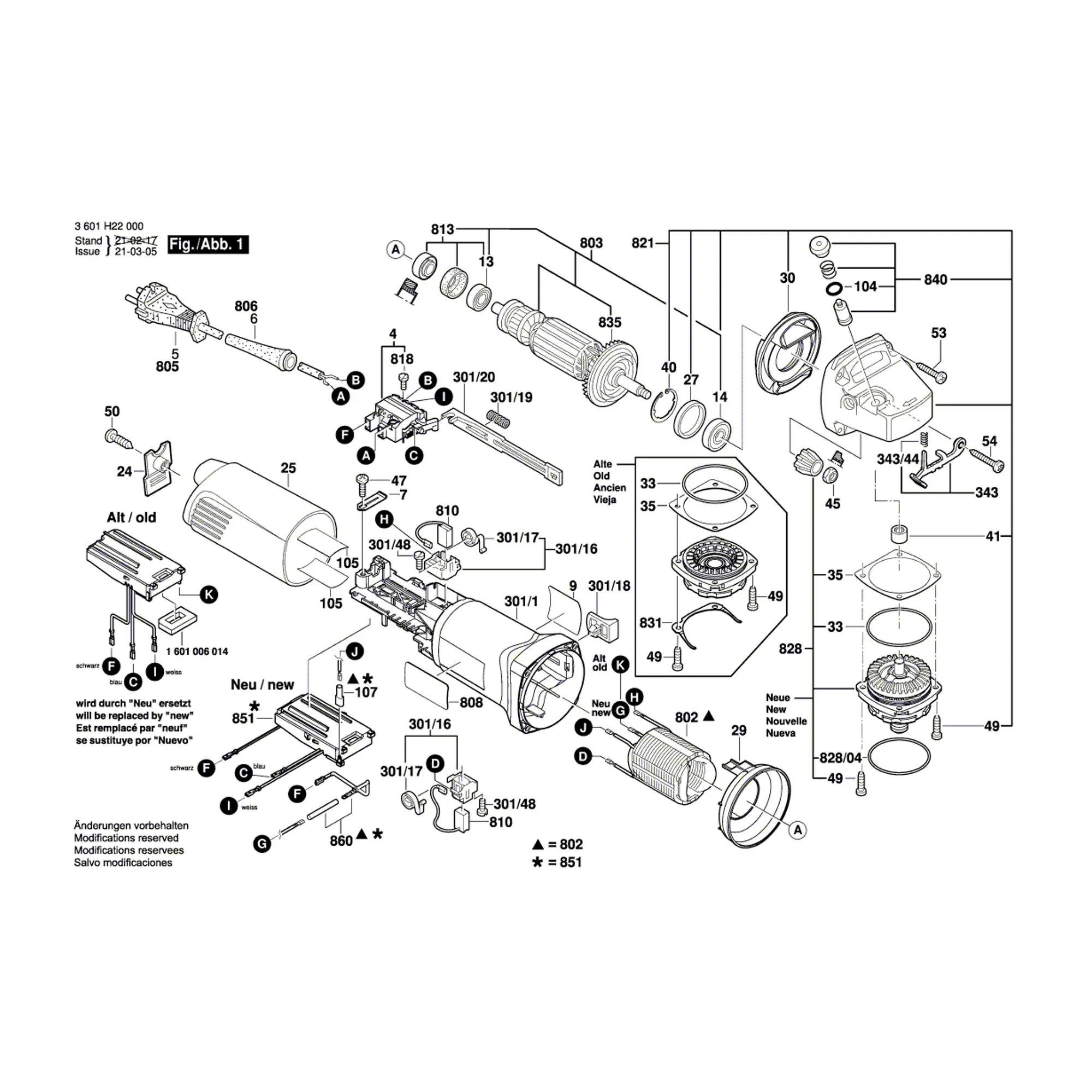 Pièces détachées Meuleuse BOSCH GWS 11-125 CI 3601H22000