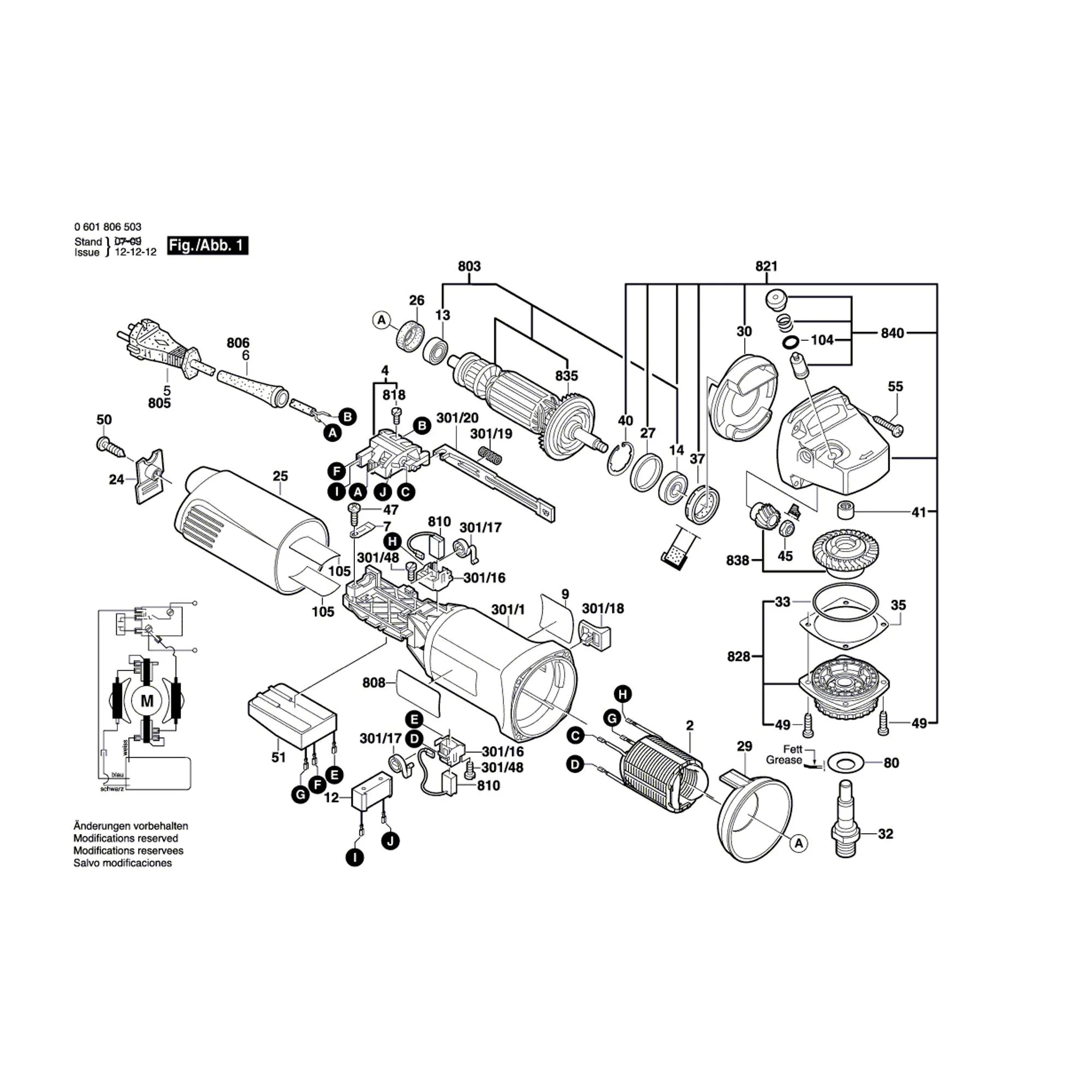 Pièces détachées Meuleuse BOSCH GWS 14-150C 0601806573