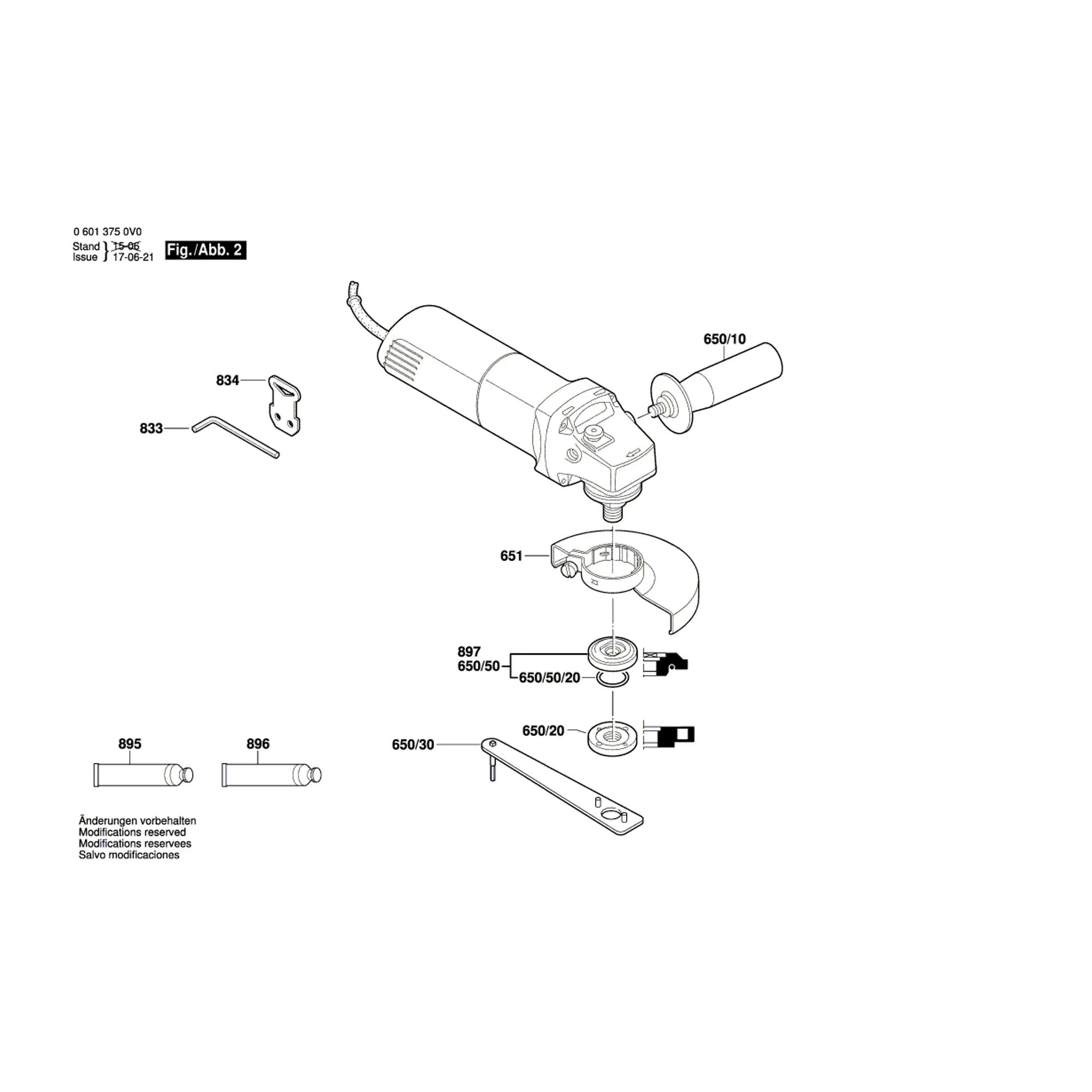 Pièces détachées Meuleuse BOSCH GWS 6-115 06013750V6