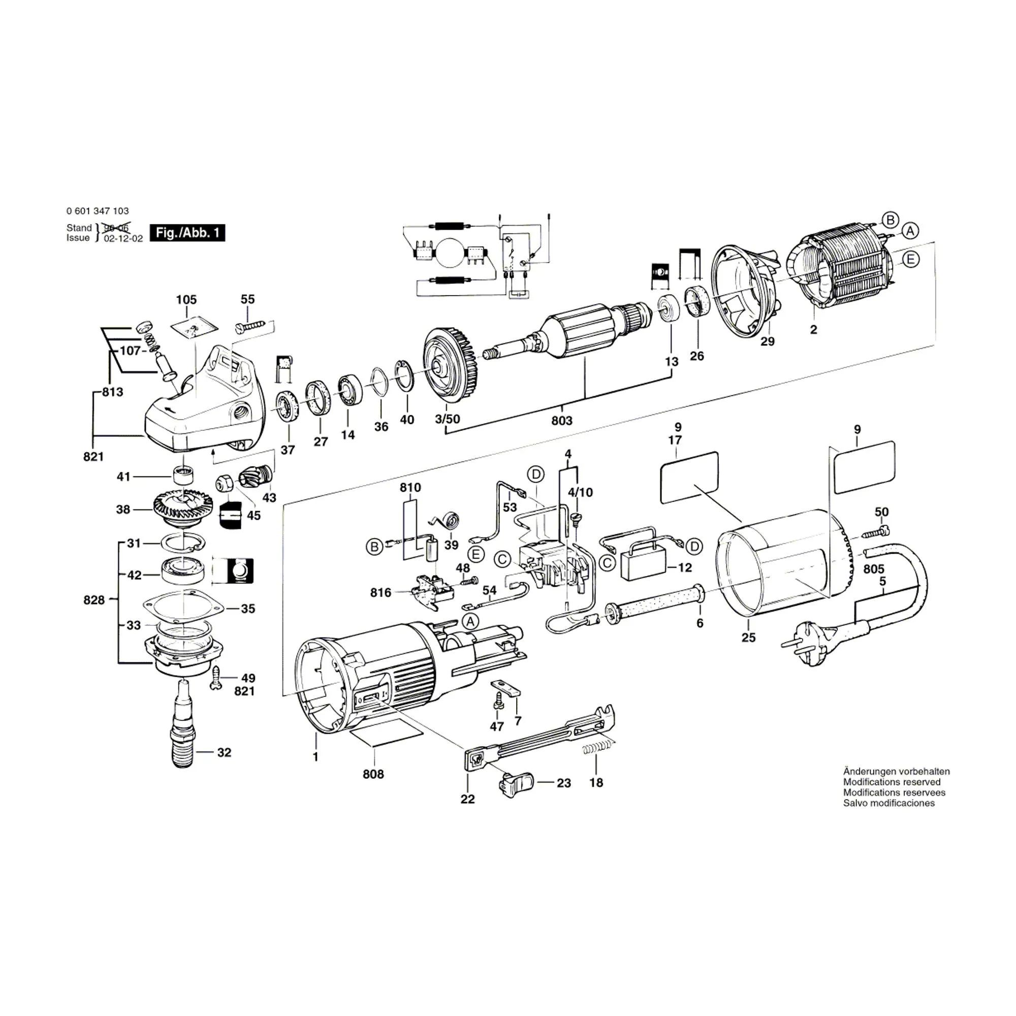 Pièces détachées Meuleuse BOSCH GWS 7-115 0601347103