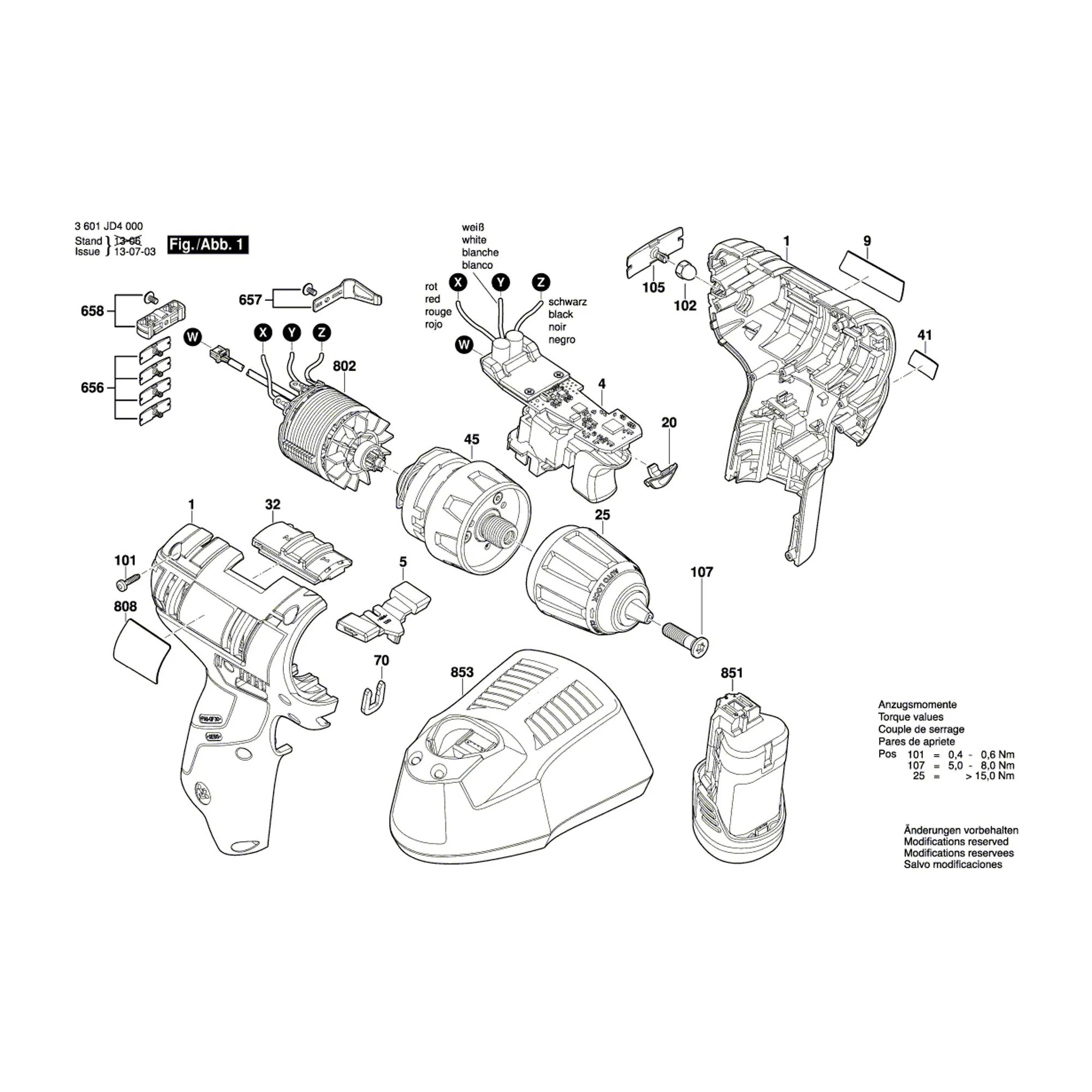 Pièces détachées Perceuse-visseuse BOSCH GSR 10,8V-EC TE 3601JD4000