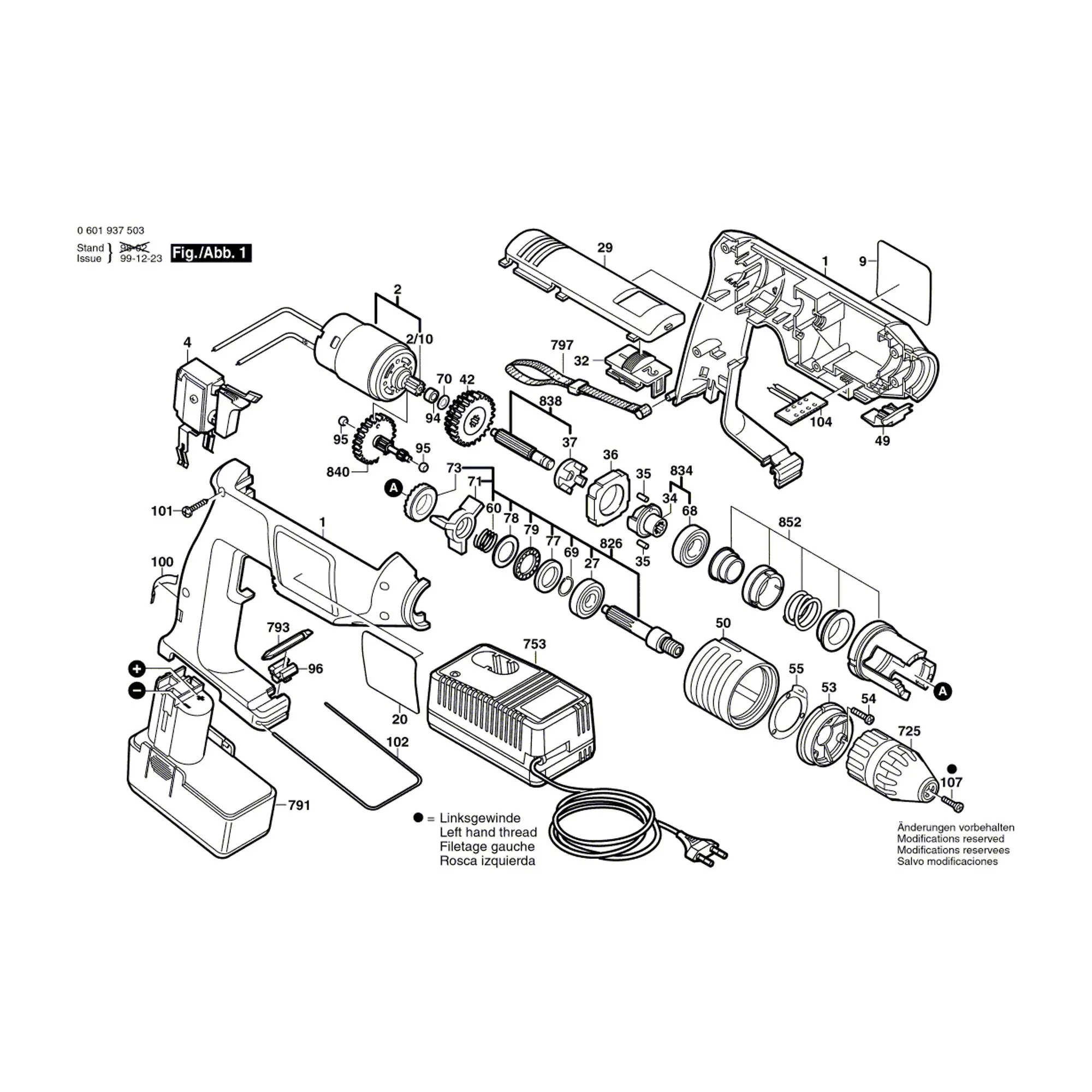Pièces détachées Perceuse à percussion BOSCH GSB 12 VES-2 06019375B1