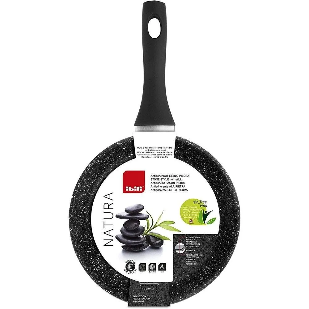 Poêle natura 30cm alu antiadhésif façon pierre tous feux
