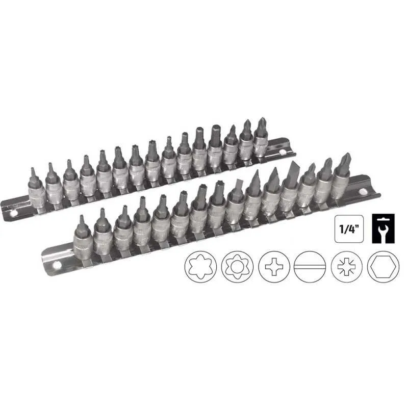 RAIL A 30 DOUILLES TOURNEVIS 1/4"