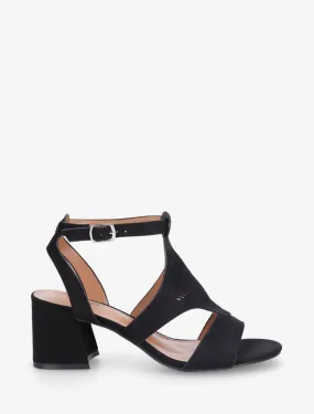 Sandales à talon et motifs ajourés - Noir